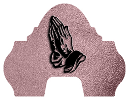 DARAY-L-516-BK-SH-OR Black Praying Hands Shimmer Orchid